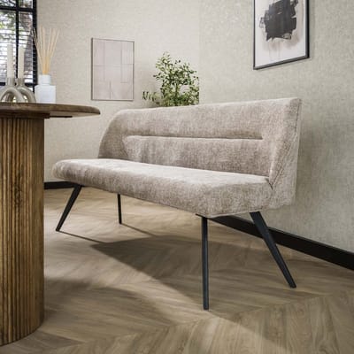 Dimehouse Eetkamerbank Chia Chenille Stof Rich Zand 188 cm - Chenille - Modern -
