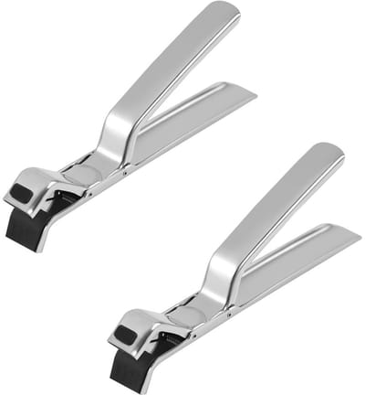 Dailygoods- Anti-verbrandingsklem met hefboomontwerp - Roestvrij Staal - Antislip Siliconen Pads - Multifunctioneel - Geschikt voor Potten/Pannen - Voor Hete Schotels - Keukenhulp