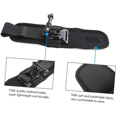 Dragonne Rotative à 360 Degrés Support de Bras Support de Bande pour Vélo Moto Monture Activités Extérieures pour GoPro Hero black