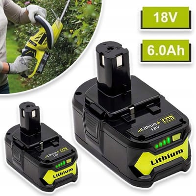 18V Vervangings accu Voor Ryobi - 6000mAh Hoge Capaciteit LED-Indicator - Geavanceerde Bescherming (Overladen Overontladen Kortsluiting) - Compatibel Met P104 P105 P108 En Meer