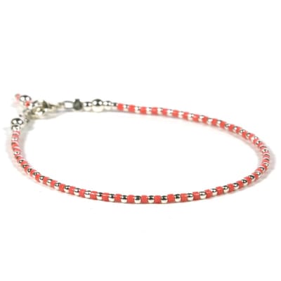 Heaven Eleven - meisjes - Enkelbandjes - zilver - 925 - oranje - 1mm - 19cm