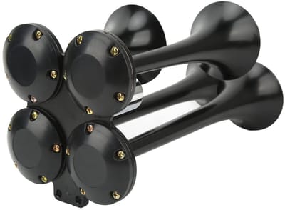 Dailygoods- Luchtcompressor 150 dB - Luchthoorn 4 Trompetten - Universeel - Auto's/Vrachtwagens/Boten - Eenvoudige installatie - Krachtige waarschuwing