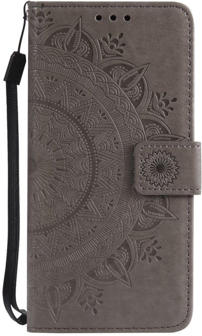 Coverup Hoesje - Geschikt voor Samsung Galaxy S7 Hoesje - Coverup Bloemen & Vlinders Book Case - Grijs