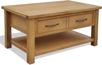Salontafel Oak - Bijzettafel Oak - Woonkamer Opbergen - Met Ruime Lade - 88x53x45 cm - Natuurlijk Oak