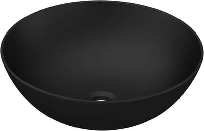 Saqu Leda ronde waskom Ø40x12cm keramiek mat zwart