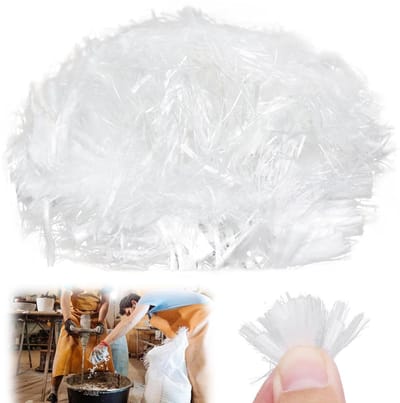 Polypropyleenvezels Beton - Kunststofvezels Mortel - Scheuren Voorkomen - Alkalibestendig UV-bestendig - 1 kg - Wit