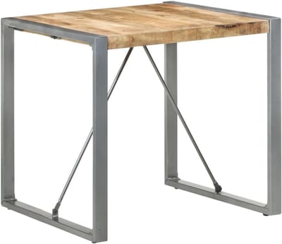 Houten Bartafel - Keuken Tafel - Eten en Borrelen - Uniek Mangohout - 70 x 70 x 75 cm - Natuurlijk