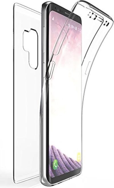 Hoesje geschikt voor Samsung Galaxy S9+ Plus - Siliconen TPU Case + Screenprotector Transparant Cover - (0.5mm)
