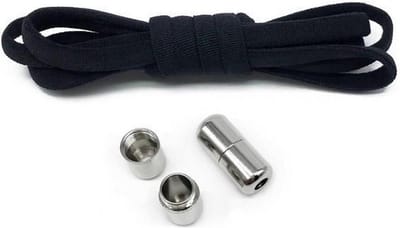 veters - (zwart) - niet strikken - elastische veters - no tie - schoenveters - sportveters - rond - schoenveters - kinderveters