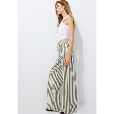 Stradivarius D91 jeans low-rise wide-leg keper  Kaki 44