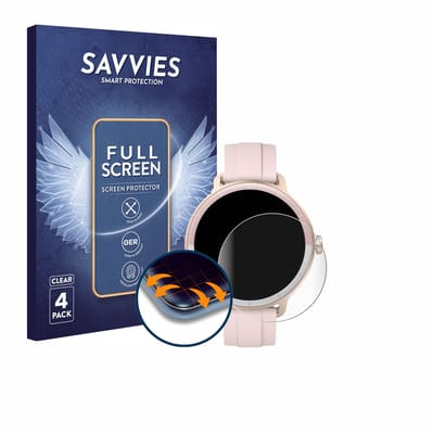 Savvies - Screenprotector voor KIBFLE DR03 1.27" - Folie Beschermfolie transparant volledig dekking 4 Stuks