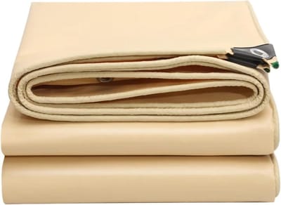 Zwaar Dekzeil - Beschermhoes Zeil - Buiten Beschermen - Versterkte Ringen - 4x6m - Beige