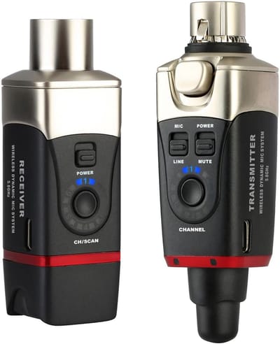 Draadloos Microfoonsysteem - Audio Zender Ontvanger - Muziek Optredens - 5.8 GHz Bandbreedte - Compact Formaat - Zwart
