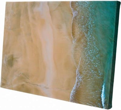 Wit strand met blauwe zee | 60 x 40 CM | Natuur | Schilderij | Canvasdoek | Schilderij op canvas
