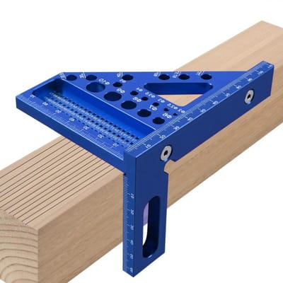 3D Houtbewerkingshoekmeter van Aluminium Legering, Multi-Angulair Protractor met 11 Boorgaten voor Nauwkeurige Metingen in Bouw en Constructie