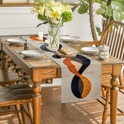 Drapeaux de table, Nappes, Motifs de mode. Convient pour les réunions de famille, les dîners, les cafés, les fêtes de Noël et les goûters cosy. 33x230cm