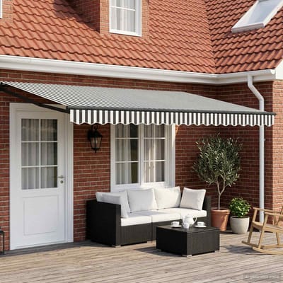 vidaXL - Handbediende - luifel - met - LED's - Antraciet - en - Wit - 4 - × - 3 - m