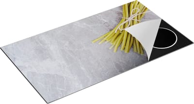 Chefcare Inductie Beschermer Sperziebonen op Grijze Marmer - 95x50 cm - Afdekplaat Inductie - Kookplaat Beschermer - Inductie Mat