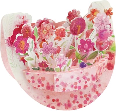 3D Popnrock - Wenskaart - PR076 - Pink Bouquet