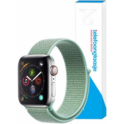 Nylon bandje Apple Watch 1/2/3/4/5/6/SE ? 42/44mm - Mintgroen