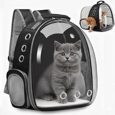 Hondenrugzak - Hondentas - Draagzak Hond - Honden Draagtas - Katten Rugzak - Reistas Kat - Tot 9kg - Grijs