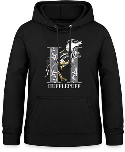 Harry Potter Hufflepuff Coat of Arms Monochrome Hoodie Dames