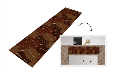 Keukenloper - Loper keuken - Koffiebonen - Patronen - Coffee - 200x50 cm - Keukenloper vinyl