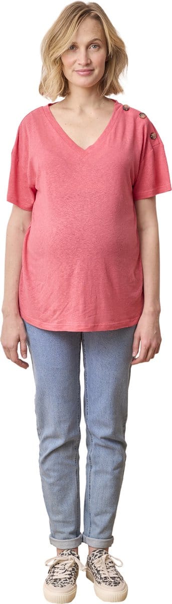 Vertbaudet Zwangerschapsshirt met V-hals van linnen en viscose