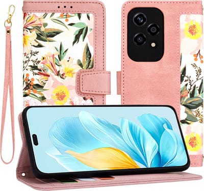 Hoesje geschikt voor HONOR 200 Lite - Techsuit FlipCraft Book Wallet Case met koord - Sweetheart Pink
