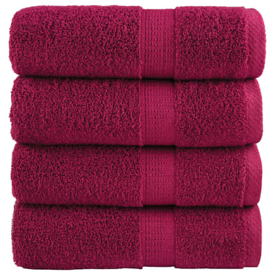 vidaXL - Premium - washandjes - SOLUND - 4 - stuks - Bordeaux - 30x30 - cm - 600 - g/m²