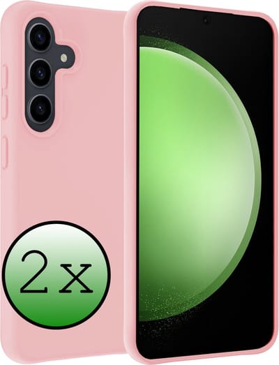 Hoesje 2 Stuks - Geschikt voor Samsung Galaxy S23 FE - Sterk & Shockproof - Case Siliconen - Back Cover - Telefoon Hoes - Lichtroze