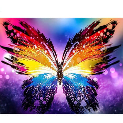 Ensemble complet de peinture diamant 5D, bricolage, point de croix, couleur papillon, broderie diamant 20X30CM blue