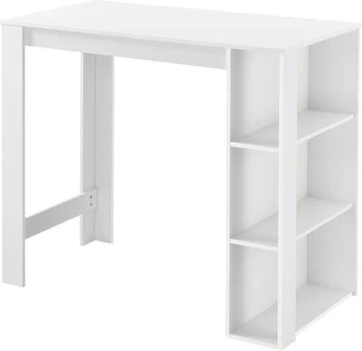 Bartafel Danderyd met 3 planken 120x60x105,5 cm wit [en.casa]