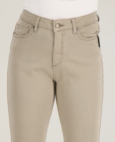 Je m'appelle Dames Broek Flared fit Met stretch - Beige - Maat XXL