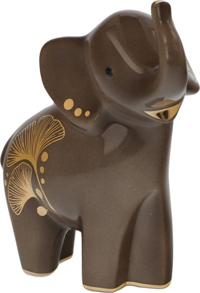 Goebel - Elephant | Decoratief beeld Taabu | Aardewerk - 15cm - olifant - met echt goud