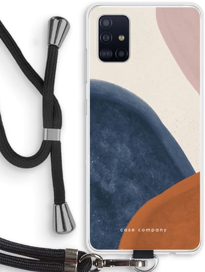 Case Company® - Hoesje met koord geschikt voor Samsung Galaxy A51 4G hoesje met Koord - Geo #1 - Telefoonhoesje met Zwart Koord - Bescherming aan alle Kanten en Over de Schermrand