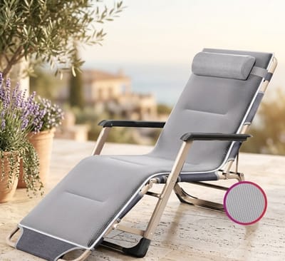 Luxe Opvouwbare Relax Ligstoel 178x65x25 cm Verstelbare Zero Gravity Balkon Tuin Camping Ligstoelv – Casa Dorada
