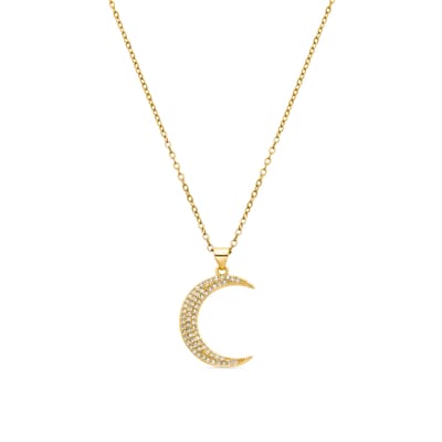 Luxeketting met glanzende zirkonia 18K goud afwerking - Deoko