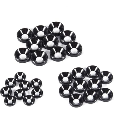 10 stuks M5 Geanodiseerde Verzonken Kop Ringen Pakking Aluminiumlegering Zwart