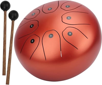 Stalen Tongue Drum 8" - Handpan Percussie Instrument voor Meditatie en Ontspanning in Oranje