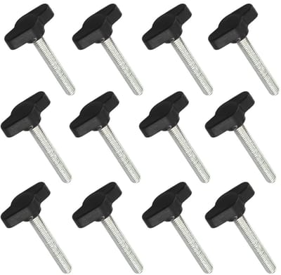 Dailygoods- Schroefknoppen T-vormig - 12 Stuks - Hoogwaardig Koolstofstaal - Anticorrosie - Handknop 27 mm - Eenvoudig te installeren - Handgrepen