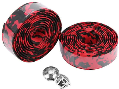 Dailygoody - Fietsstuur Tape Set - Comfortabele handvatwraps - Duurzaam en slipvast - Zwart Rood - Geschikt voor fietsen - Hoogwaardige grip