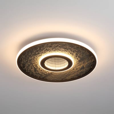 Searchlight LED plafondlamp Lumadisc, zwart, Ø 41 cm, metaal/siliconen
