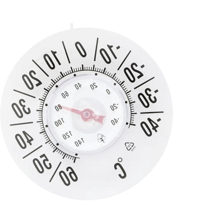 Temperatuurmeter Binnen - Analoge Thermometer - Temperatuur Bewaken - Waterdicht Mechanisch - Diameter 19 cm - Zilver
