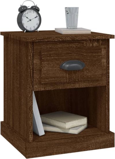 Nachtkastje 39x39x47,5 cm bewerkt hout sonoma eikenkleurig