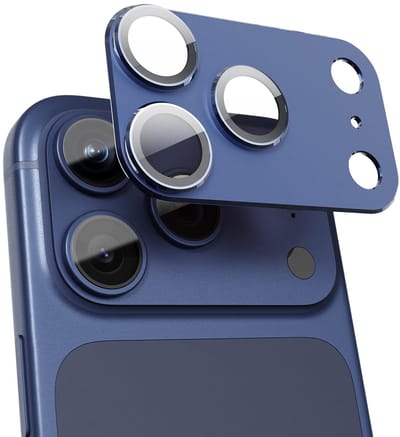 Casemania Camera Lens Shield Geschikt voor Apple iPhone 17 Pro Max - Donker Blauw - Gehard Glas Camera Lens Protector - Camera Bescherming