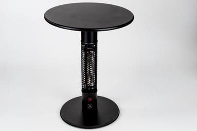 Monti HeatLine Pulse Black - Elektrische terrastafel met heater - 1500W - Tuintafel - Tafelblad Ø60 cm