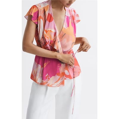 Reiss Corey Blouse Pink Blouses — Measurements Of Model Size: 10 | Blouses Outlet | Dames | Roze