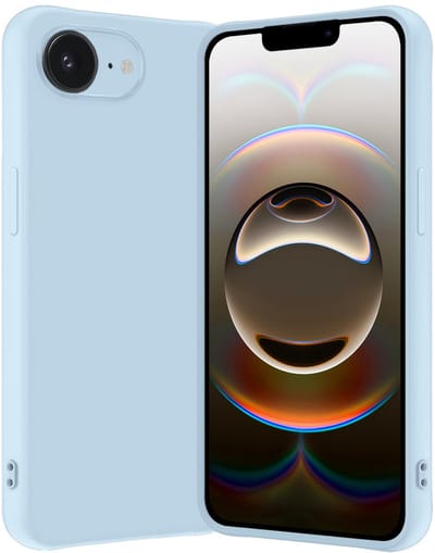 Hoes - Geschikt voor Apple iPhone 16e - Sterk & Shockproof - Hoesje Cover - Siliconen Case - Lichtblauw