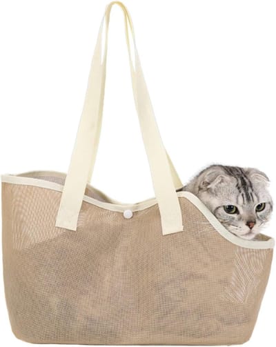 Draagtas voor katten - Transportbox huisdier - Veilig reizen - Optimale luchtstroom - 38 cm lengte - Grijs